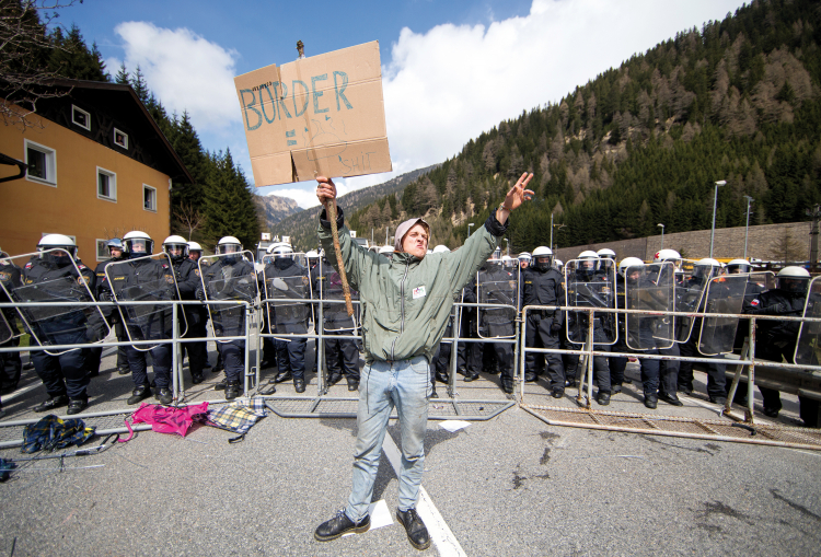 Protest gegen Grenzkontrollen