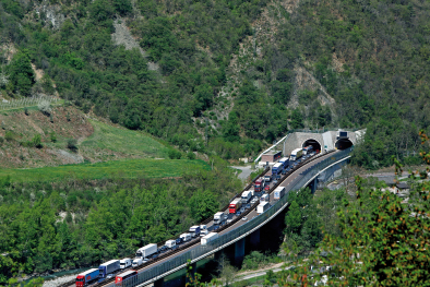 Stau auf Autobahn