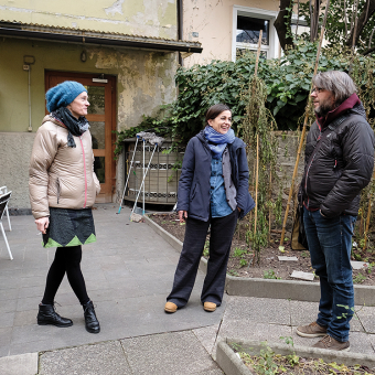 Ermira Kola, Verena Hafner und Georg Mair 